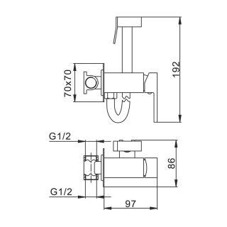 Гигиенический душ Frap F7506-9 Оружейная сталь